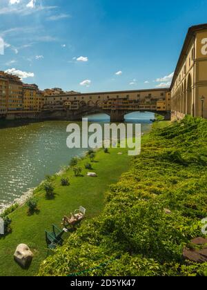 Italie, Florence, vue du Ponte Vecchio Banque D'Images