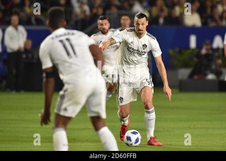 Zlatan Ibrahimovic en action pendant le jeu MLS Atlanta United FC v LA Galaxy au StubHub Centre le samedi 21 avril à Carson, Californie. Lionel Hahn. Banque D'Images