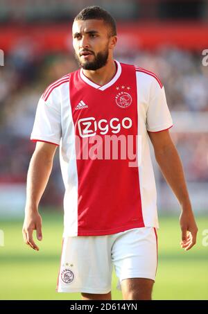 Zakaria Labyad d'Ajax lors d'un match amical d'avant-saison au stade Banks, Walsall. Banque D'Images