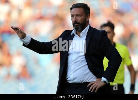 Derek McInnes, responsable d'Aberdeen pendant le match Banque D'Images