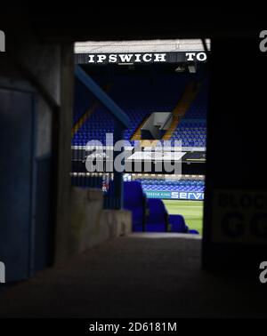 Vue générale Portman Road, maison de la ville d'Ipswich Banque D'Images