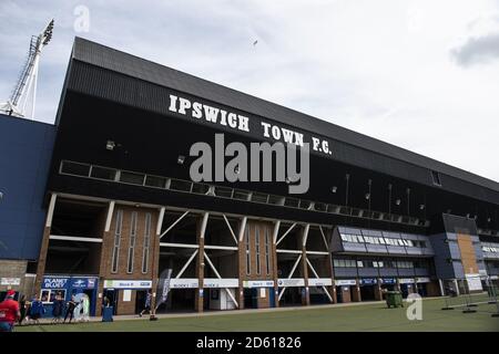 Vue générale Portman Road, maison de la ville d'Ipswich Banque D'Images