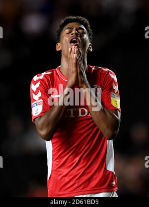 Le Recco Hackett-Fairchild de Charlton Athletic réagit Banque D'Images