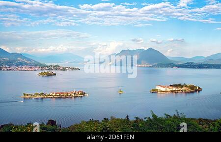 Les îles Borromées sur le lac majeur en Italie. Banque D'Images