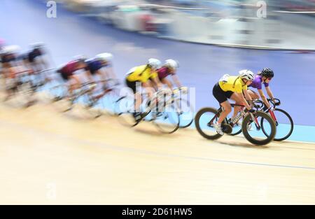 Scratch Race Boys Major final au Derby Velodrome, Derby Arena Banque D'Images