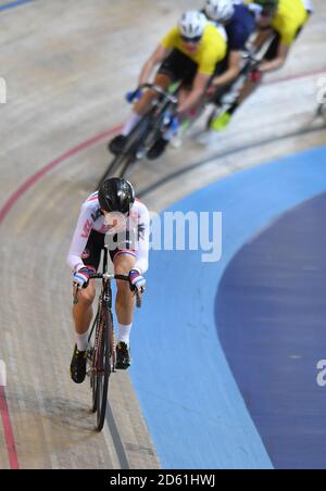 Scratch Race Boys Major final au Derby Velodrome, Derby Arena Banque D'Images