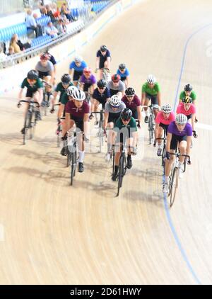 Scratch Race Boys Major final au Derby Velodrome, Derby Arena Banque D'Images