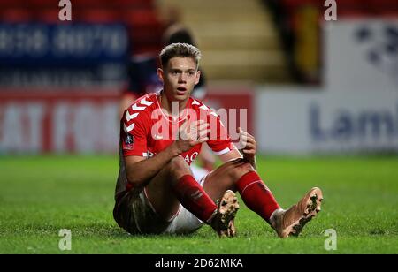 Charlton Athletic Toby Stevenson en action Banque D'Images