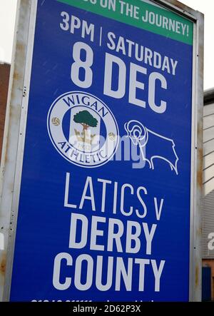 Vue générale du stade DW avant le match du championnat Sky Bet entre Wigan Athletic et Derby County. Banque D'Images