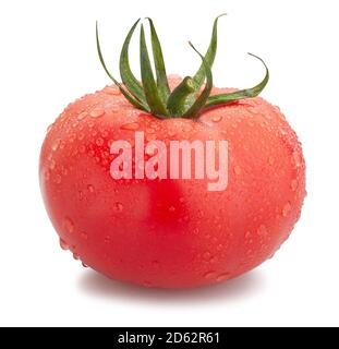 Chemin de la tomate rose isolated on white Banque D'Images