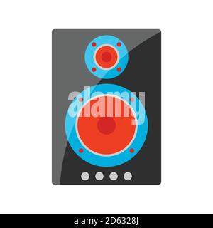 Illustration stylisée d'un haut-parleur audio. Illustration de Vecteur