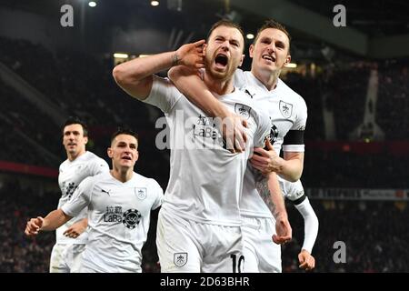 Ashley Barnes de Burnley célèbre son premier but du jeu Banque D'Images