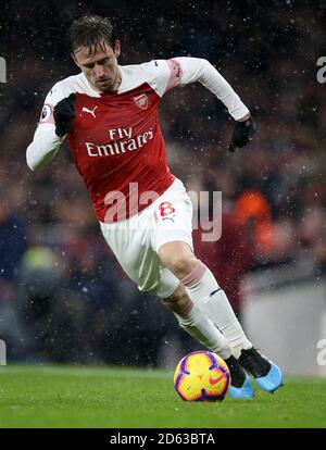 Nacho Monreal d'Arsenal en action Banque D'Images