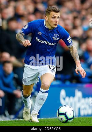 Lucas digne d'Everton pendant leur match de Chelsea Banque D'Images