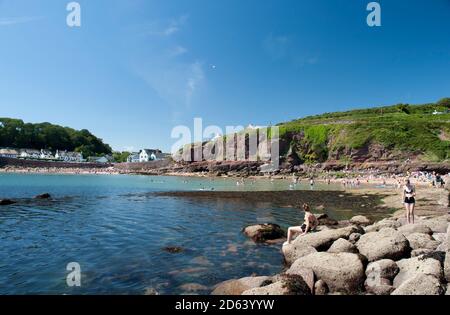 Vue générale sur la plage East Dunmore, County Waterford, Munster, République d'Irlande Banque D'Images