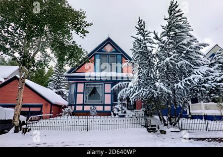 Hiver à Leadville, Colorado, États-Unis Banque D'Images