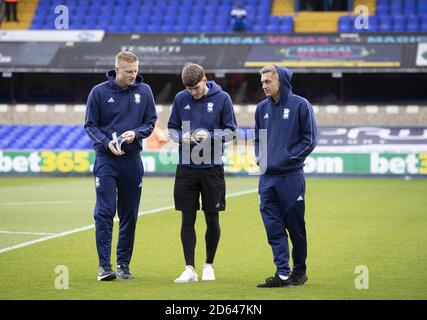 Les joueurs de Birmingham City sur le terrain à leur arrivée De leur match de championnat Sky Bet contre Ipswich Town à Portman Road Ipswich Banque D'Images