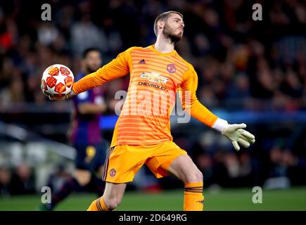 Le gardien de but Manchester United David de Gea en action Banque D'Images