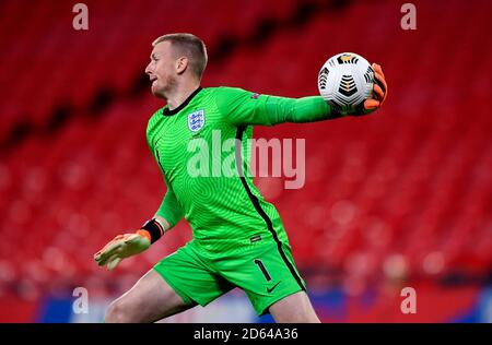 Le gardien de but d'Angleterre Jordan Pickford lors du match de la Ligue des Nations de l'UEFA 2, League A au stade Wembley, Londres. Banque D'Images