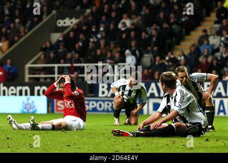 Le parc Ji-Sung de Manchester United est abattu contre Newcastle United Banque D'Images