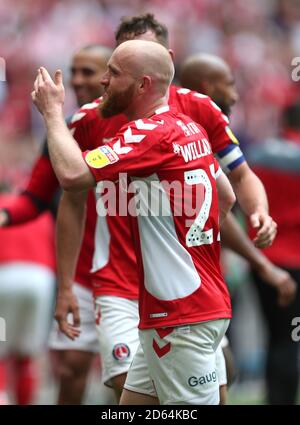 Jonathan Williams, de Charlton Athletic, célèbre la victoire Banque D'Images