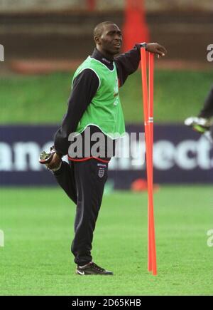 Andrew Cole de Manchester United à l'entraînement d'aujourd'hui en Angleterre Banque D'Images