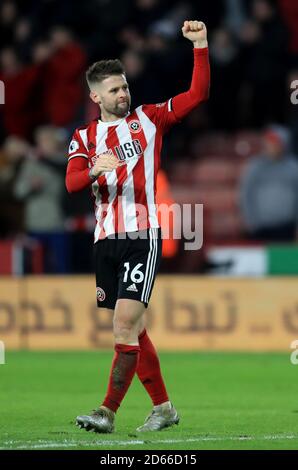 Oliver Norwood de Sheffield United réagit après le coup de sifflet final Banque D'Images