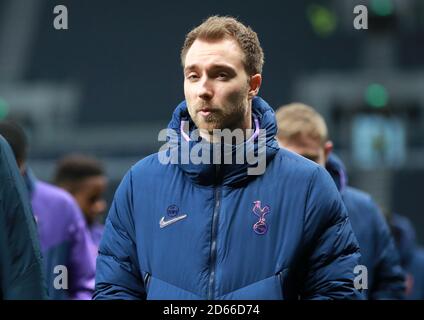 Christian Eriksen de Tottenham Hotspur arrive Banque D'Images