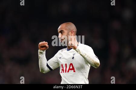 Lucas Moura de Tottenham Hotspur réagit après le coup de sifflet final Banque D'Images