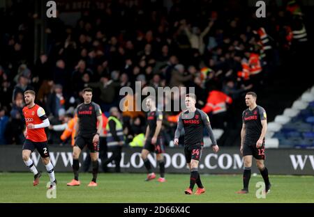 Stoke City look déjecté après Luton Town a obtenu un égaliseur Banque D'Images