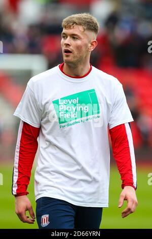 Nathan Collins de Stoke City avant le match du championnat Sky Bet au stade de la meilleure 365 Banque D'Images