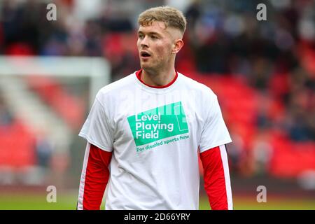 Nathan Collins de Stoke City avant le match du championnat Sky Bet au stade de la meilleure 365 Banque D'Images