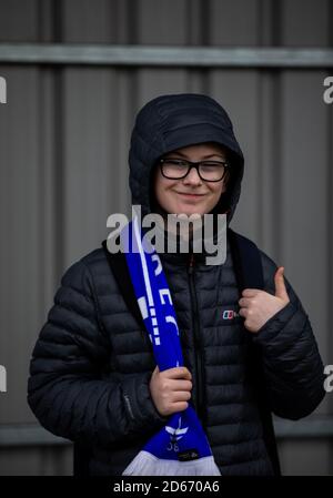 Un fan de Hartlepool United avant le match Banque D'Images