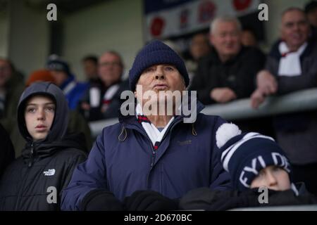 Les fans d'AFC Fylde montrent leur soutien dans les tribunes Banque D'Images