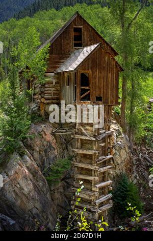 Crystal Mill (Sheep Mountain Power House) a généré de l'air comprimé pour les mineurs des mines d'argent voisines, Carbondale, Colorado, États-Unis Banque D'Images