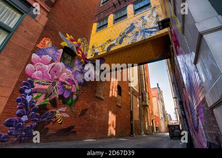 Ruelle derrière l'hôtel Oxford sur 17th Street, Denver, Colorado Banque D'Images