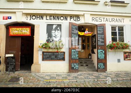 John Lennon Pub Restaurant à Prague, République Tchèque Banque D'Images