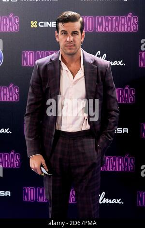 Madrid, Espagne. 14 octobre 2020. Mario Casas participe à la première du film 'No Mataras' au cinéma Proyecciones à Madrid. Crédit : SOPA Images Limited/Alamy Live News Banque D'Images