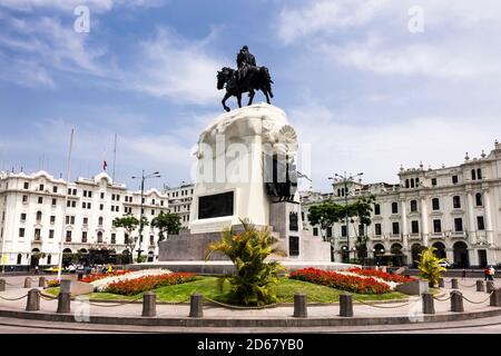 Place Saint-martin, Plaza San Martín, Lima, Pérou, Amérique du Sud Banque D'Images