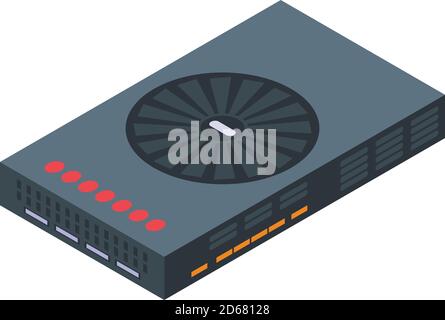 Icône de carte graphique de matériel, style isométrique Illustration de Vecteur