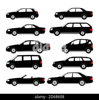 Voitures isolées sur fond blanc. Prêt à appliquer à votre conception. Illustration vectorielle Illustration de Vecteur