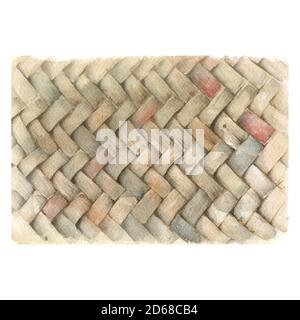 Texture panier en osier. Isolé sur un fond blanc. Banque D'Images