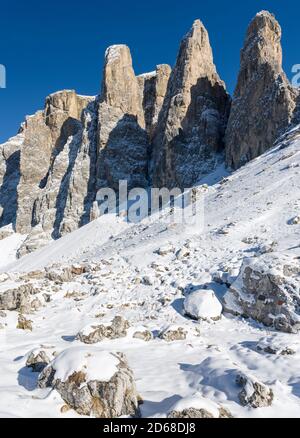 Tours Sella - Torri del Sella dans la chaîne de montagnes Sella dans le Tyrol du Sud - Alto Adige. Les Dolomites sont classés au patrimoine mondial de l'UNESCO. europe, ce Banque D'Images