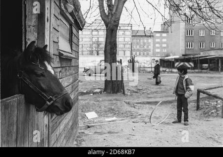 La ferme à côté du mur (Berlin Ouest) Banque D'Images