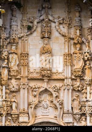 Le portail principal. Couvent du Christ, Convento de Cristo, à Tomar. Elle fait partie du patrimoine mondial de l'UNESCO Europe, Europe du Sud, Portugal, avril Banque D'Images