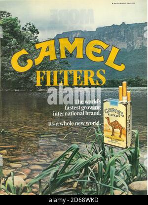 Vintage Camel filtre cigarettes papier annonce publicitaire années 80 Banque D'Images