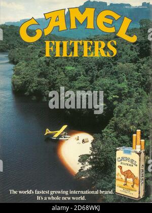 Vintage Camel filtre cigarettes papier annonce publicitaire années 80 Banque D'Images