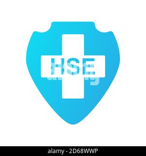 HSE - santé sécurité environnement Shield.concept bannière isolée sur fond blanc. Illustration de Vecteur