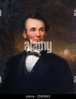 Abraham Lincoln (1809-1865), homme d'État américain qui a servi comme 16e président des États-Unis, portrait peint par George H Story, 1916 Banque D'Images