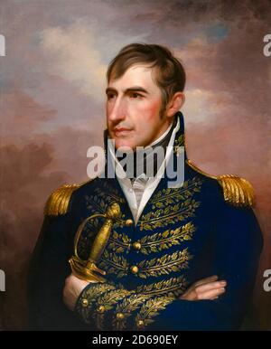 William Henry Harrison (1773-1841), officier militaire américain et homme politique qui a servi comme neuvième président des États-Unis, portrait peint en uniforme militaire par Rembrandt Peale, vers 1813 Banque D'Images